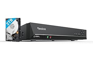 Reolink 8CH 4K PoE NVR Überwachungssystem Rekorder mit 2TB Festplatte, Videoüberwachung für Haus, Innen, Aussen Sicherheit. Unterstützt 16MP/12MP/4K/5MP/4MP HD IP Kameras, RLN8-410