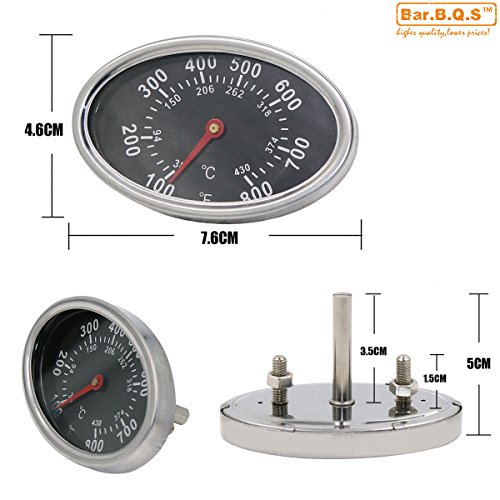 Bar.B.Q.S 01T14 7.6cm Temperaturregler Kochen Barbecue Barbecue Grill Ofen-Raucher-Grill New BBQ Smoker Templehre Thermometer