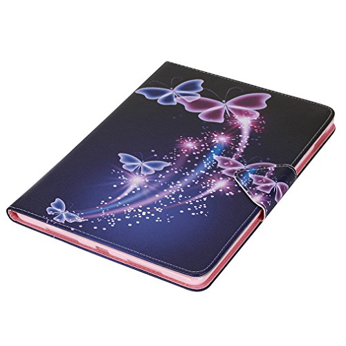 SZHTSWU® Schutzhülle für iPad Pro (9,7 Zoll), Slim Fit Folio Case Zeichnung Drücken Bunte Muster PU Leder Tasche mit Weich TPU Silikon Innere Tablette Hülle Kunstleder Tasche Wallet Etui Lederhülle Schutzhülle Flip Schale Ledertasche mit Kartenfächern und Ständerfunktion für Apple iPad Pro (9,7 Zoll), Schmetterling - 5