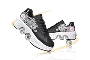 LDRFSE Schuhe mit Rollen, Rollschuhe Skateboard Schuhe Kinderschuhe Mit Rollen Skate Shoes Rollen Schuhe Sportschuhe Laufschuhe Sneakers Mit Rollen für mädchen Und Damen