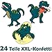 Produktbild XXL-Großkonfetti * DINOSAURIER / T-REX * mit 24 großen Konfetti-Teilen für eine Mottoparty oder Geburtstag // Party Kinder Kindergeburtstag Konfetti Deko Mottoparty Tischdeko Kreidezeit Jura Dino Dinos Tyranno Saurus Rex