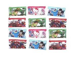 Akki World Kids Mix Stationery Kit Set in a Zipper Bag (Assorted Colours)-Pack of 12