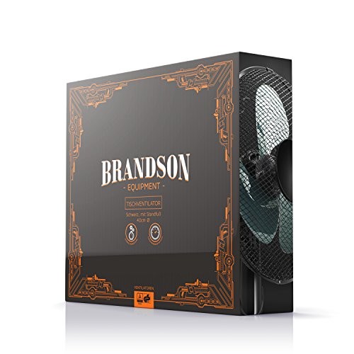 Brandson – Tischventilator 40cm / Windmaschine | Tisch Ventilator mit 3-Leistungsstufen | Leistungsaufnahme 50W | angenehmes Betriebsgeräusch | Neigungswinkel ca. 30° | Oszillation ca. 85° | schwarz - 4