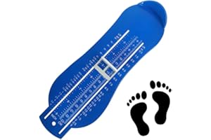 BRITECO Foot Measure Device - Durable & Portable Shoe Size Measuring Tool for Children, Accurate Foot Length Measurement for Shoe Fitting, Easy-to-Use Foot Measuring Gauge - Blue