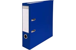 Exacompta - Réf. 918407B - 1 Classeur à levier A4 - Dos 75 mm - Mécanique 80 mm - Dimensions extérieures : 31,8 x 28,4 x 8 cm - Format à classer A4 - Coloris : Bleu