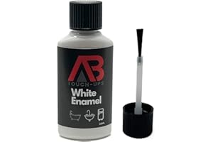 AB TOUCH-UPS White Enamel Touch Up Paint 30ml Fast Drying Bathroom Kitchen Metal Wood Shower Fridge Sink Scratch Chip Repair