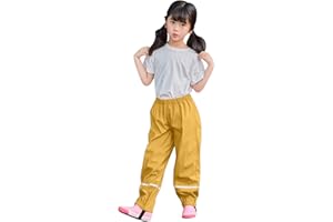 Katpost 1-12Years, Rain Pants for Kids Toddlers Rain Waterproof Pants Girl Mud Dirty Proof Trousers Unisex Kid's Rain Trousers Waterproof Rain Over Trousers Childrens Boys Rainwear