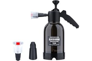 LIULIUDA Portable Pressure Spray Bottle, 2L Foam Pump Sprayer with Replacement Nozzle, Handheld Foam Water Pump Sprayer for Car Cleaning, Outdoor Indoor Garden Plants Watering (Black)