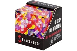 Shashibo Shape Shifting Box - Award-Winning, Patented Fidget Cube w/ 36 Rare Earth Magnets - Transforms Into Over 70 Shapes (Confetti- Artist Series)