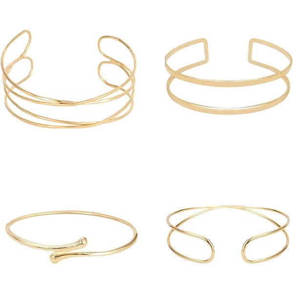 Snyvpra Oberarmreif Gold – 6 Verstellbare Armreifen, Damen Schmuck-Set Für Party, Hochzeit & Besondere Anlässe