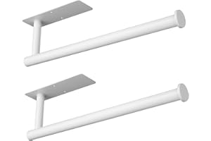 2pcs Portarrollos Papel SUS304 Acero Inoxidable, HASA Zone 33cm Porta Rollos de Papel para Cocina, Encimera, Armario, Baño (Blanco)