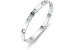 RUIQUAN 18K Gold Plated Love Friendship Bracelet Crystal Bangle Cuff Best Gifts for Mother's Day Valentine's Day Wedding Couples and Birthdays