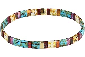 KELITCH Femmes Bracelet Charme en Perles Tila Bracelets Extensible Bracelets Tour D'amitié Bonbons Couleurs