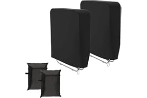 Viilich 2 fundas protectoras para sillas de jardín, resistentes al viento, antirayos UV, resistentes al agua, para tumbonas, sillas plegables, sillas de conferencias, muebles de jardín, con bolsa de