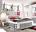 Produktbild lifestyle4living Bett, Schlafbett, Kojenbett, Schlafzimmerbett, Doppelbett, 140x200, Beton, Grau, Weiß