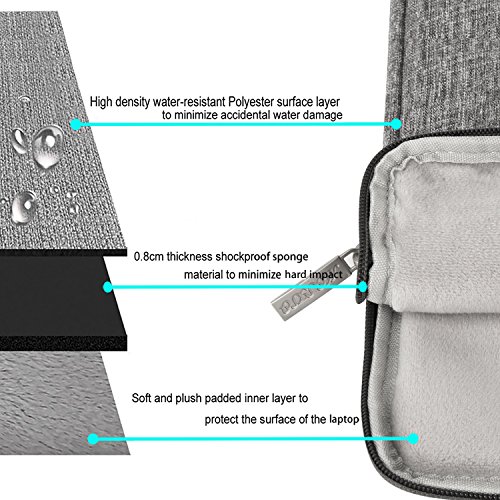 MOSISO Polyester Gewebe Beweglicher Multifunktions Laptop Hülsen Schulter Beutel mit Zurück Handy Strap für 13-13.3 Zoll MacBook Pro, MacBook Air, Notebook Computer, Grau - 4