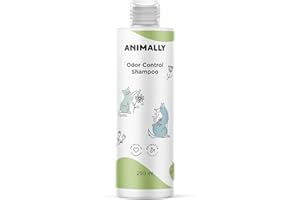 Animally Odor Control Shampoo 250 ML. Shampooing sébo-régulateur aux extraits végétaux d'Ortie Blanche, Romarin et Thym pour Chiens et Chats Adultes. sans sulfates, sans parabènes et sans silicones