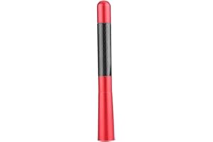 KEENSO Carbon Fiber Antenna, Universal Car Replacement Antenna with Screws/Adapters, Fit for Screw-on Antenna(carbon red)