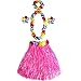 Produktbild Little Sporter Hawaiian Kostüme Hawaii Tropical Hula Grass Dance Rock Grass Tanzen Rock und BH Set für Kinder Rosa 6 Teilig