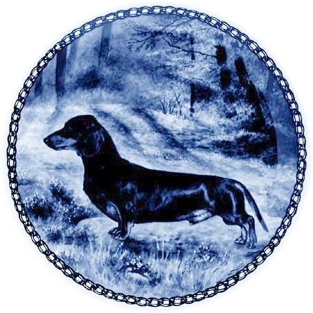 Dachshund - Shorthaired /- Lekven Design Dog Plate 19.5 cm /7.61 inches Made in Denmark NEW with certificate of origin PLATE #7256