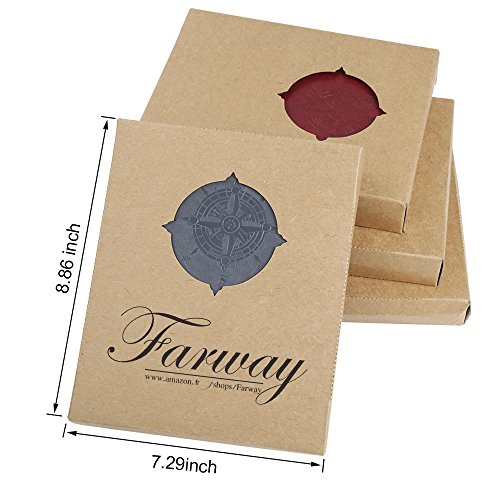 Farway Fotoalbum/Notizbuch aus Leder mit Geschenkbox, Vintage blau - 7