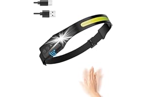 Victoper LED Lumilight Head Torch 7 Lighting Modes IPX4 Running Head Torch, 230 Degree Wide Beam Adjustable Sensor Headlamp Gift for Dad Lumi Li GHT Led Headband