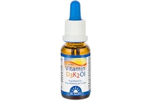 Dr. Jacob's Vitamin D3K2 Öl 20 ml I Nahrungsergänzung für Knochen¹ und Immunsystem² I Hohe Bioverfügbarkeit I Vitamin D3 und 