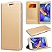 Produktbild Huawei Honor 9 Hülle, CE-Link Lederhülle Ledertasche Schutzhülle Premium PU Leder Flip Wallet Case Innere Weiche Silikon Handy Tasche Schale Etui mit Kartenfach Standfunktion Protective Cover Schutz für Huawei Honor 9 Handyhülle - Luxus Gold