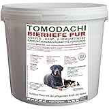 Bierhefe, BARF Zusatz Hund, 100% natürlich, unextrahiert, für Verdauung, Haut, Fell und Krallenstruktur beim Hund, reich an Biotin, Vitaminen, Aminosäuren und Mineralien, unterstützt Darmflora, Stoffwechsel und Immunsystem des Hundes, für schöne Haut, perfekt glänzendes Fell, feste Krallen, Tomodachi Bierhefe Pur, unextrahiert, 100% Bierhefe ohne Biertreber 500g Eimer