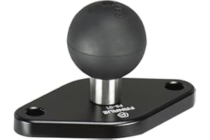 FANAUE base de montage en forme de losange avec bille d'un pouce, compatible avec les bras à double douille de taille B de RAM Mounts, norme AMPS. La distance entre les trous de montage est de 1.912"