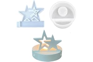 ‎ALEFBET Silikonformen Gießformen, Silikonform Kerzenhalter, Silikon Gießform Kerzenhalter, Gipsformen zum Gießen (Stern)