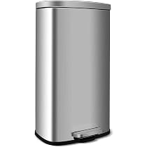Pattumiera da 40 litri con coperchio a pressione grigio opaco | Leroy Merlin