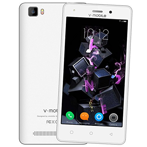 Smartphone Pas Cher 4G 8Pcs V A10 8Go ROM 5MP Appareil Photo Android 7 0 2800mAh Batterie Ecran 5 0 Pouces Double SIM WiFi GPS Quad Core Smartphone Debloqu    Blanc 