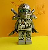 lego ninjago 2015 para comprar  LEGO Ninjago : Zane minifigure Titanium (plata Ninja) con la armadura del hombro y dos katanas (espadas) NOVEDAD 2015