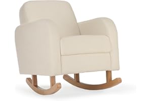 CuddleCo Etta Nursing Chair - Rocking Armchair Boucle Off White - Maternity/Breastfeeding Rocker Chair for Nursery