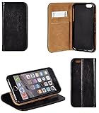 Bralexx Elegante Ledertasche mit Aufstellfunktion und 2x Kartenfach, Rundumschutz durch Silikon-Innenschale schwarz (LG X Power) - 