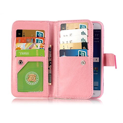 Rosa Schleife® Schutzhülle / Cover / Handyhülle / Ledertasche / Brieftasche Etui für Samsung Galaxy S6 3D Gemalte Entlastung Muster Design Folio PU Leder Tasche Case Hülle im BookStyle mit 9 Kartenfächer PU Leder Hülle Wallet Case – Rosen - 7