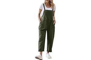 YESNO Women's Dungarees Loose Casual Sleeveless Overall Long Jumpsuit Playsuit Dungarees PV9UK