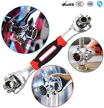 Wrench 48 in 1 Tools Socket Works with Spline Bolts Torx 360 6-Point, 12-Point,Square Bolts and Any Size Standard,Universal Furniture Car Repair