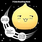 LiZhi LED Nachtlicht,Kinder Silikon LED Nachtlicht mit 7 Farben ,USB aufladbar Touch Sensor LED Nachttischlampe für Babys Zimmer, Schlafzimmer Wohnzimmer,Camping,Picknick Indoor/Outdoor - 7