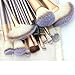 Ammiy®18 Pcs Makeup Brush Set Professional Wood Handle Premium Synthetic Kabuki Foundation Blending Blush Concealer Eye Face Liquid Powder Cream Cosmetics Lip Brush Tool Brushes Kit ( White Cream-colored Case Bag)