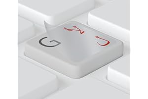 Keystickers® | Autocollant arabique pour claviers de PC/Ordinateur Portable et Ordinateur Portable 14x14 mm, Film Mat Transparent, Couleur Rouge | Arabic Keyboard Stickers