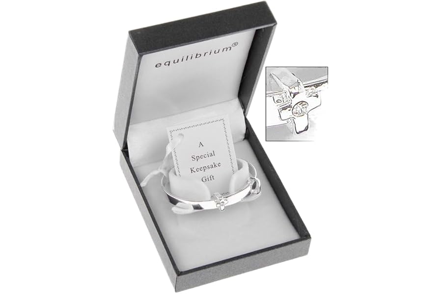 Equilibrium Silver Plated Christening or New Baby Bangle (6780)