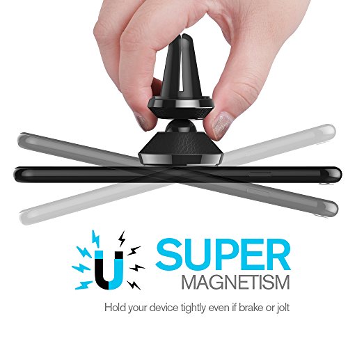 Tecboss Supporto Magnetico Auto Universale 360 Gradi di Rotazione Supporto Auto Smartphone per iPhone 8 Plus 8 7 6 6S 5 5S, iPod Touch, Samsung Galaxy, LG, Nexus, HTC, Huawei, Sony e GPS Dispositivi, Porta Telefono Universale