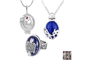 HJYZY 13 pcs The Vampire Diaries Jewelry Sticker Daywalking Katherine Sapphire Crystal Pendant Necklaces Elena Gilbert Opening Vervain Locket Pendant Necklace Daylight Walking Signet Damon's Ring