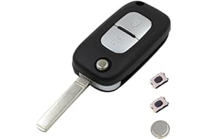 LAKAMODO LAKOMODO Coque Clé Plip Télécommande pour Renault Clio 3 Kangoo Master Modus Trafic Twingo Wind Megane -2 Boutons- avec 2 Switchs+Pile