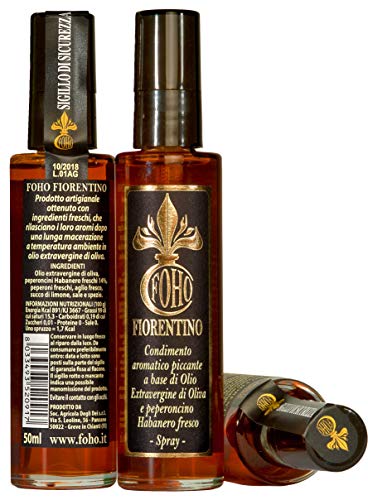 2 BOTTIGLIE FOHO FIORENTINO OLIO PICCANTE AROMATICO AL PEPERONCINO FERMENTATO