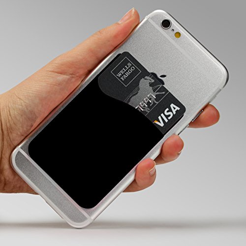 URCOVER Â Cover Porta Tessere Adesiva Universale | Custodia Carte di Credito TPU in Nero | Retro Portafoglio Accessori Smartphone Cellulare