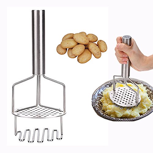 Preisvergleich Produktbild Cisixin Edelstahl Kartoffelstampfer mit Lochplatte und Frühling