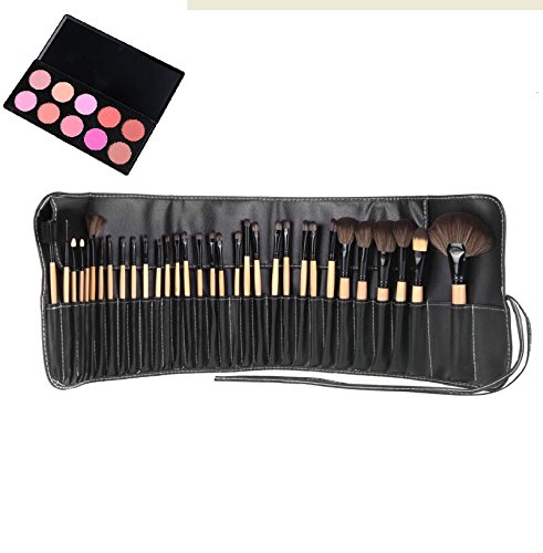 dodocool 10 Color Make up Blush Blusher Powder Professional Palette Makeup Kit Set +32pcs Makeup Brushes